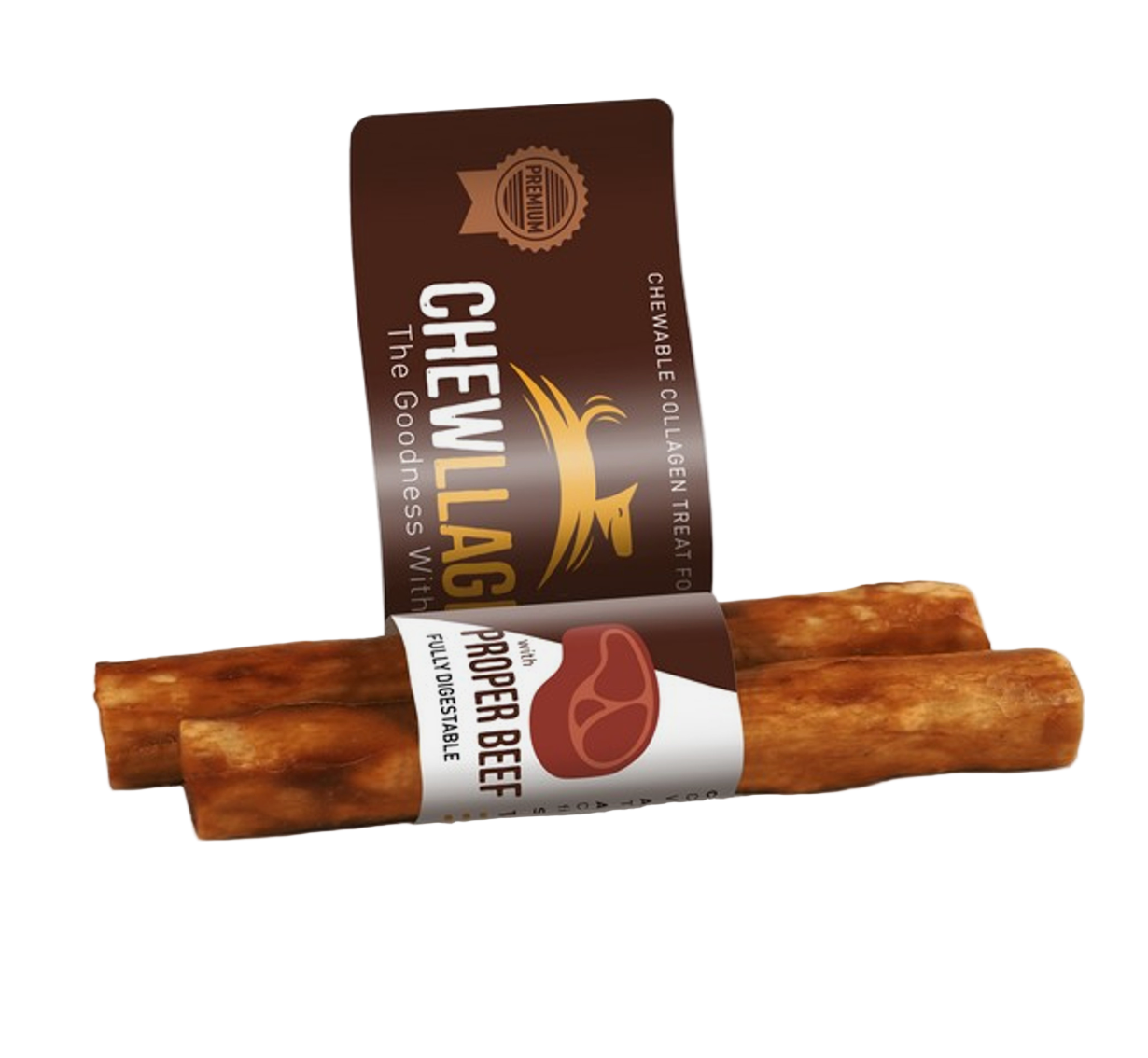 Chewllagen Beef Flavour Roll Medium 5" 2 Pack