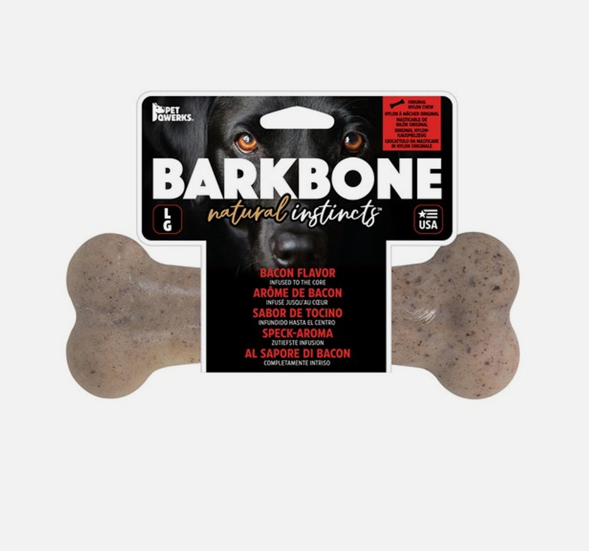 Pet Qwerks Bacon Dino BarkBone