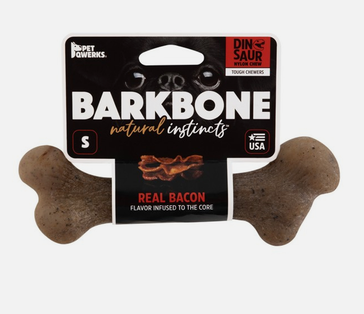 Pet Qwerks Bacon Dino BarkBone
