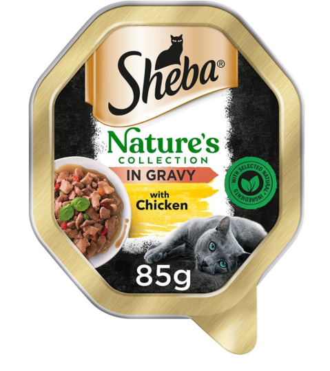 21x85g Sheba Natures Collection Chicken in Gravy Wet Cat Food - Damaged Packaging