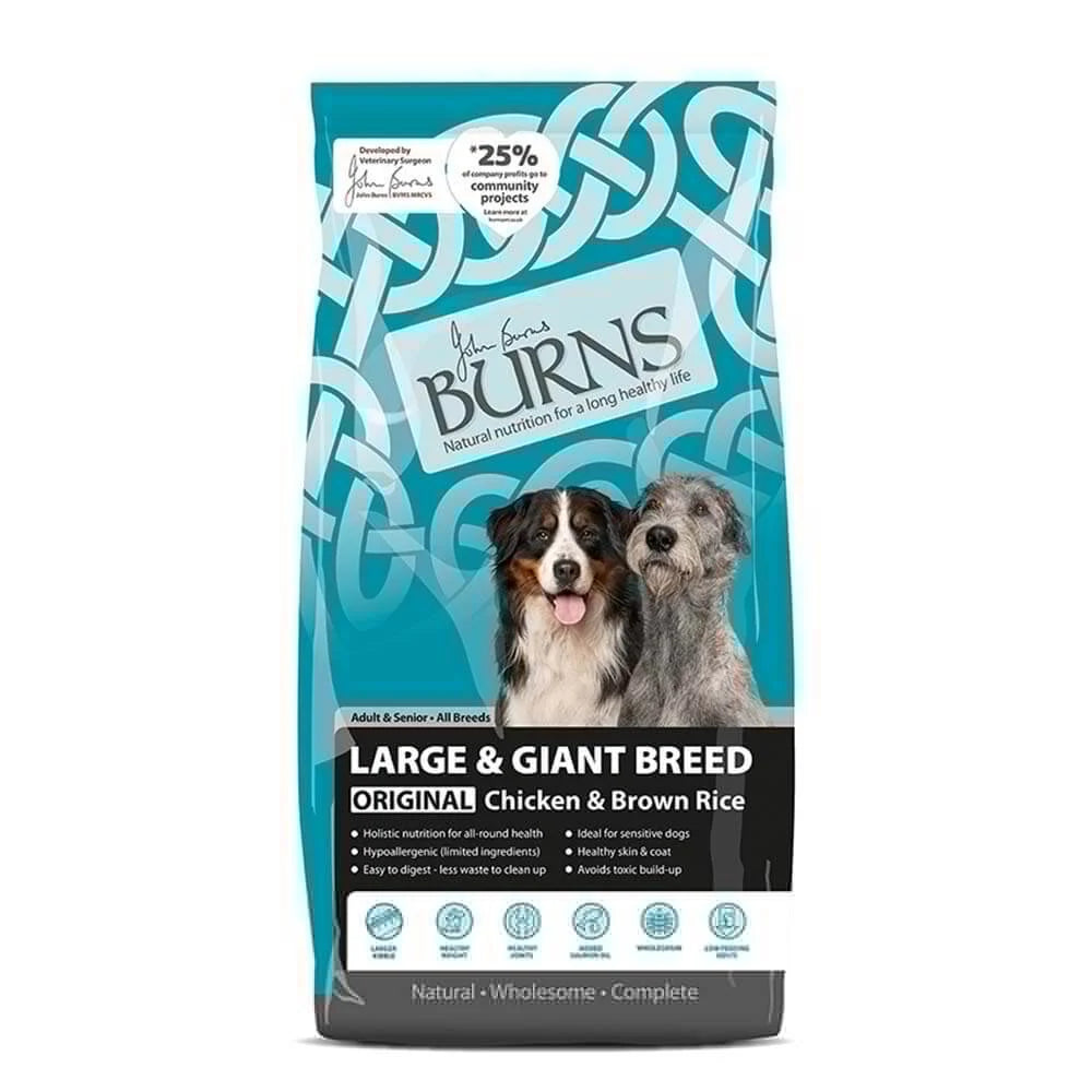 12KG Burns Large/Giant Breed Chicken & Brown Rice - Discounted Stock