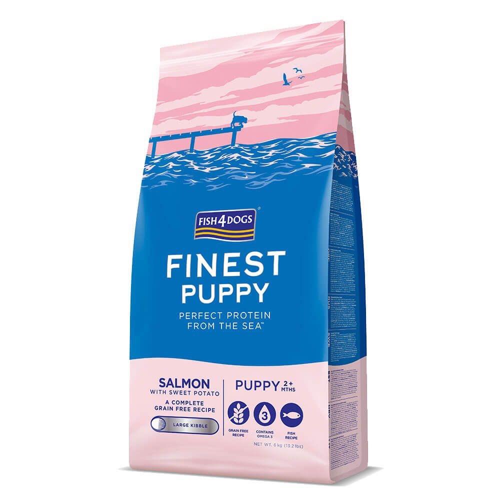 6KG Fish4dogs Finest Puppy Salmon with Sweet Potato Dog Food - Damaged Bag