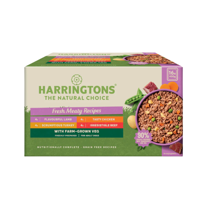 16 x 400g Harrington Fresh Meaty Recipe - Damaged Outer Packaging