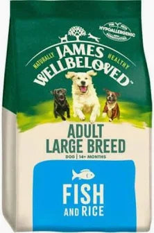 15KG James Wellbeloved Adult Large Breed Fish & Rice Dog Food - Discounted Stock