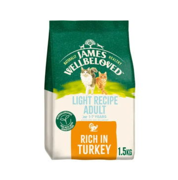 1.5kg James Wellbeloved Rich in Turkey Light Recipe Cat Food - Dated October 2026