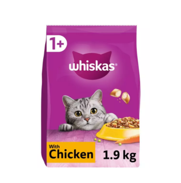 1.9kg Whiskas 1+ Cat Complete Dry Food with Chicken