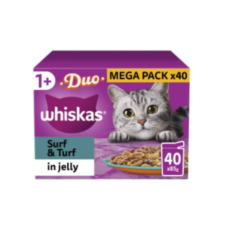 40 Pack Whiskas Duo Surf & Turf - Damaged Outer Packaging