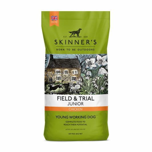 15KG Skinners Junior Chicken Dog Food - Discounted Stock