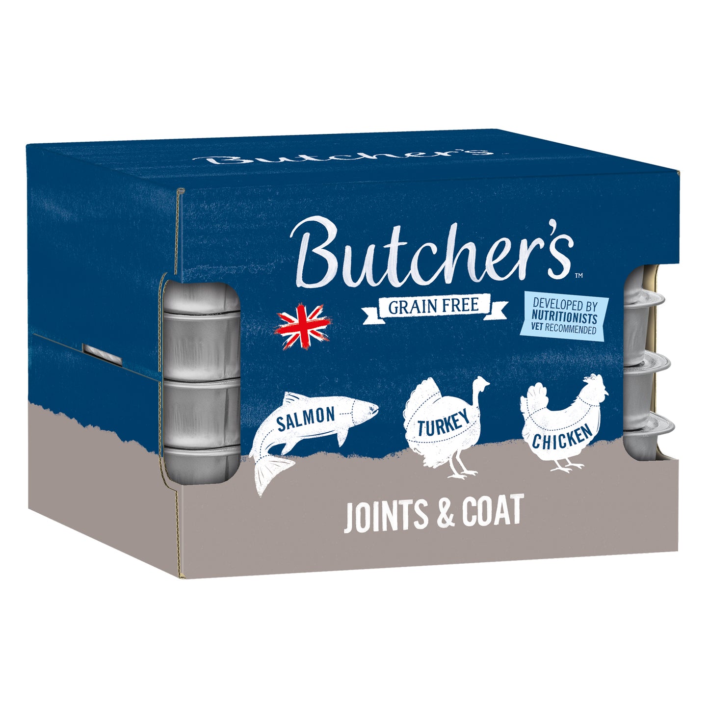 Butchers Joints & Coat Grain Free 24x150g Trays - Discounted Stock
