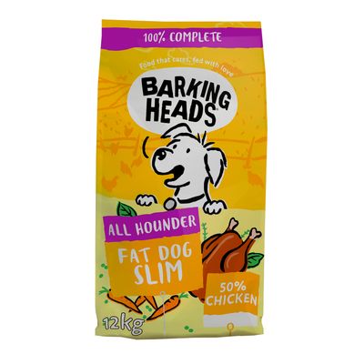 12KG Barking Heads Fat Dog Slim Chicken with Rice Dog Food - BB MARCH 26