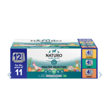 Naturo Adult Grain Free Poultry Selection Variety 12 x 400g - Discounted Stock