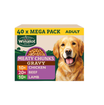 Mega 40 Pack WINALOT Meaty Chunks Wet Dog Food - Damaged Packaging