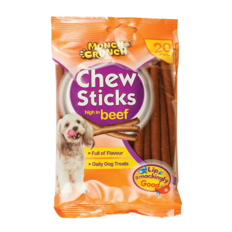 180g Munch & Crunch Beef Chew Sticks 02/26