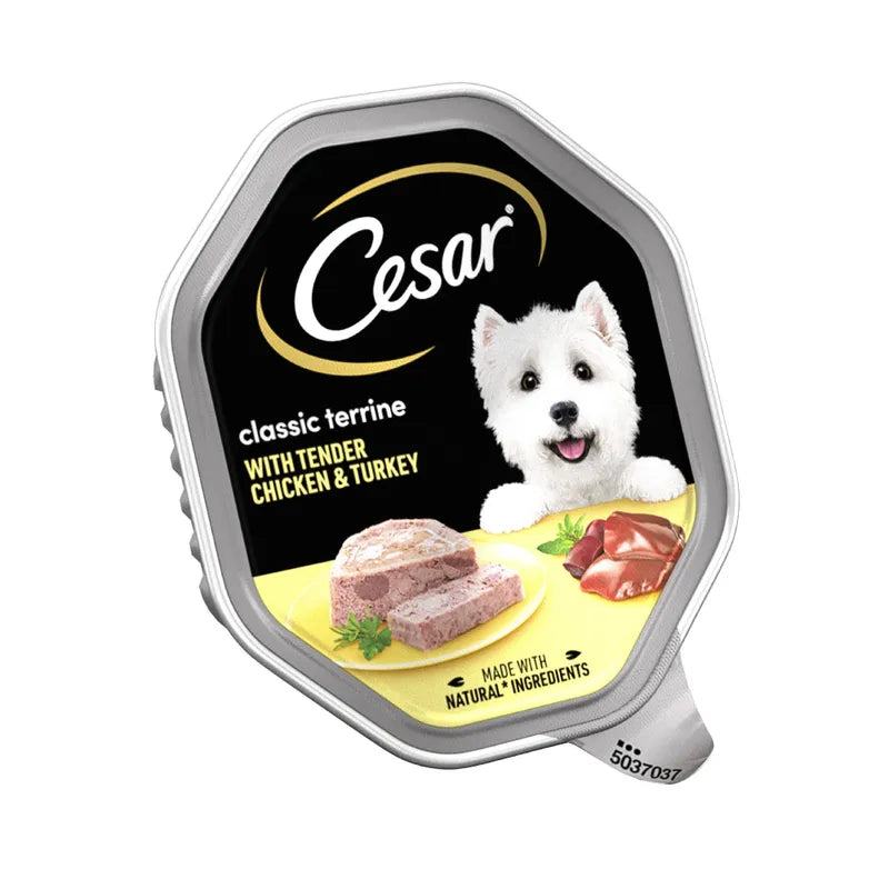 150g Cesar Classic Terrine Chicken & Turkey Dog Food - Discounted Stock