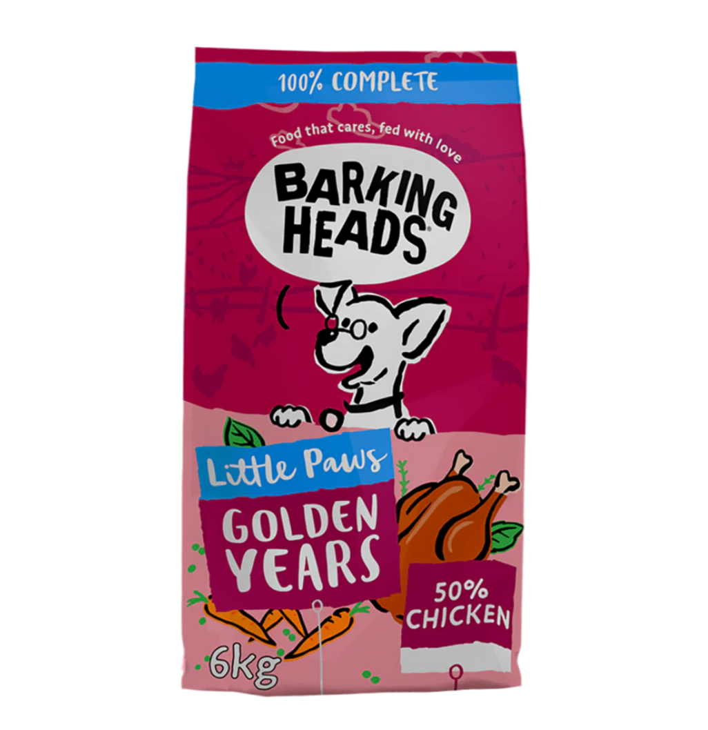6KG Barking Heads Little Paws Golden Years Chicken Dog Food - Discounted Stock