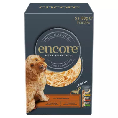 5x100g Encore Meat Selection in Gravy Dog Food - BB MAY 26