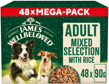 48x90g James Wellbeloved Adult Mixed Selection Wet Dog Food - Damaged Packaging