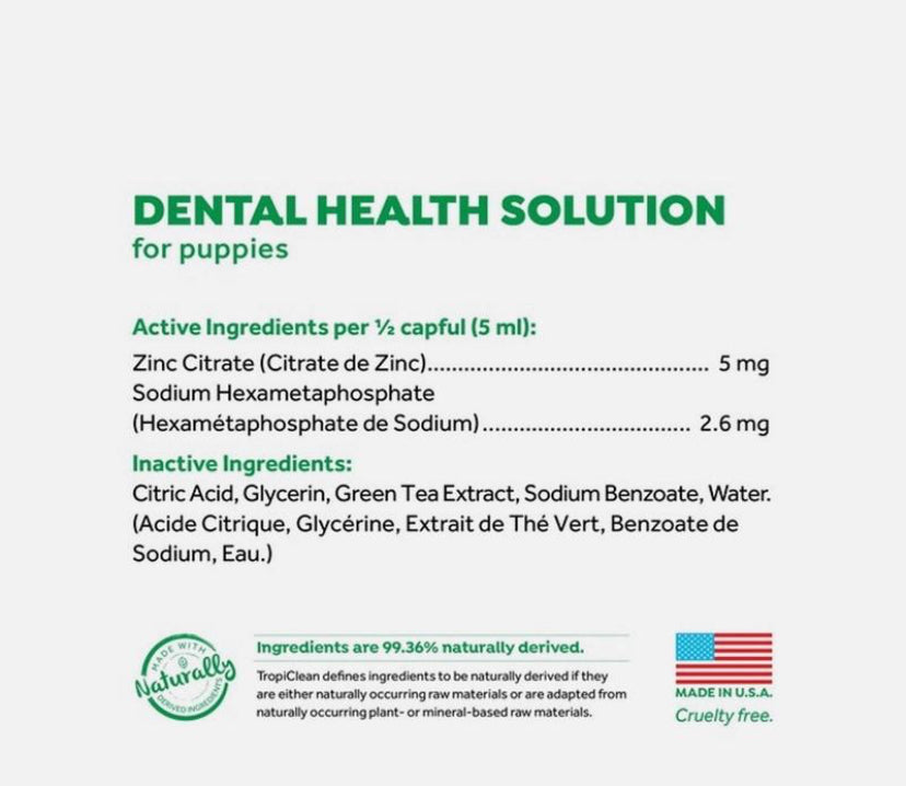 TropiClean Oral Care Dental Solution for Puppies 473ml