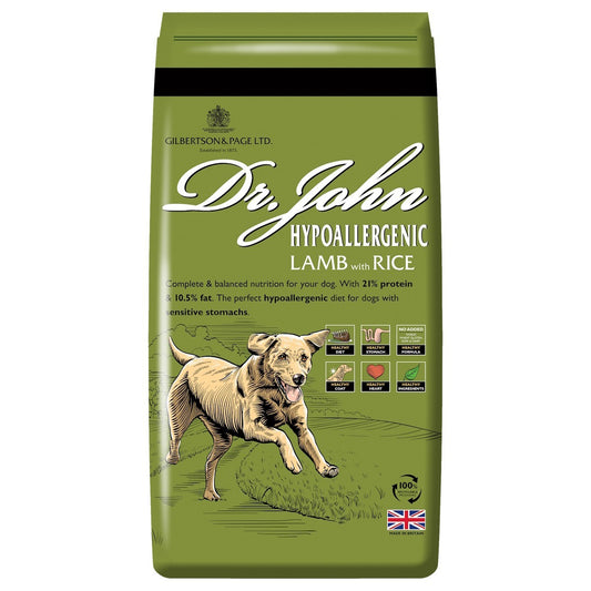 12.5KG Dr John Hypoallergenic Lamb with Rice and Veg Dog Food