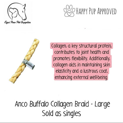 Anco Buffalo Collagen Braids - Large - Dog chew