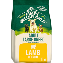 15KG James Wellbeloved Large Breed Lamb and Rice Dog Food - Discounted Stock