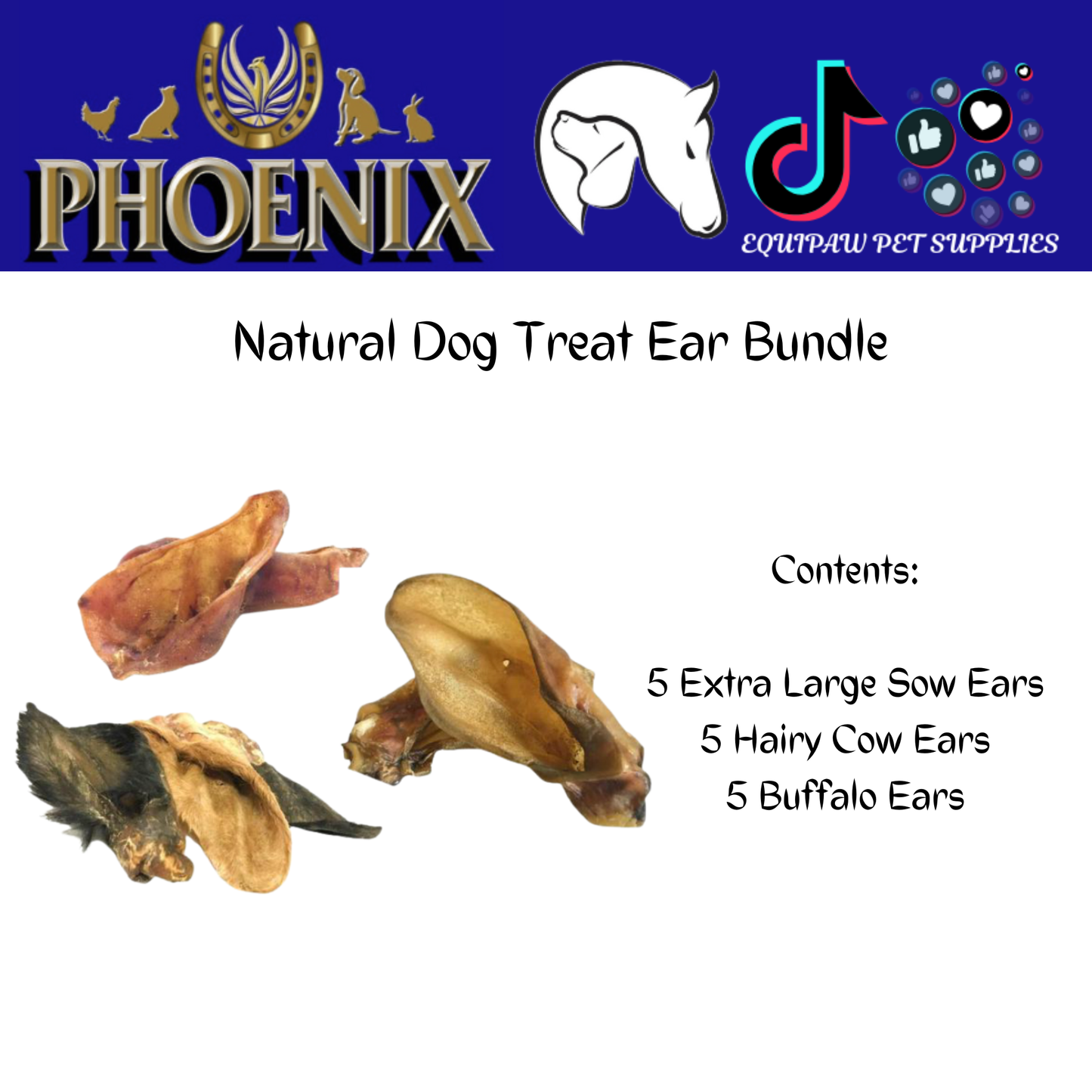 Natural Dog Treat Ear Bundle