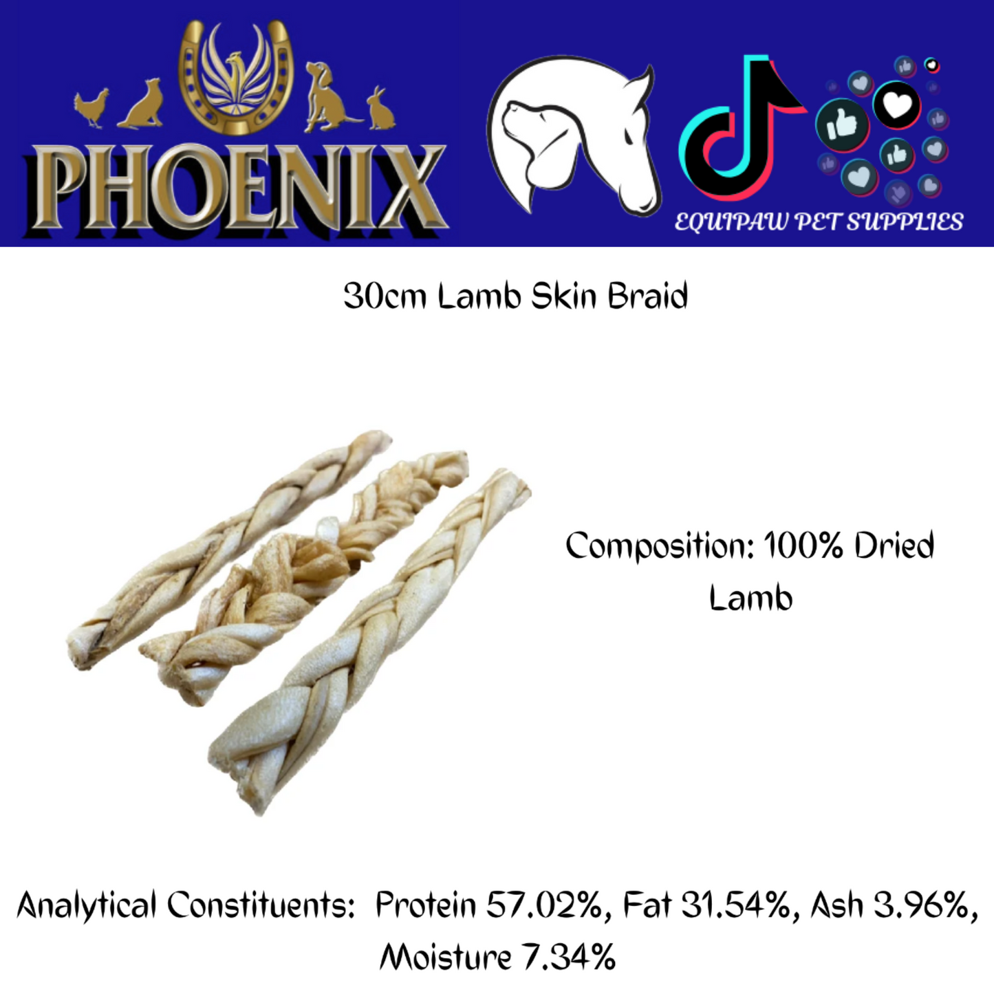 30cm Braided Lamb Skin