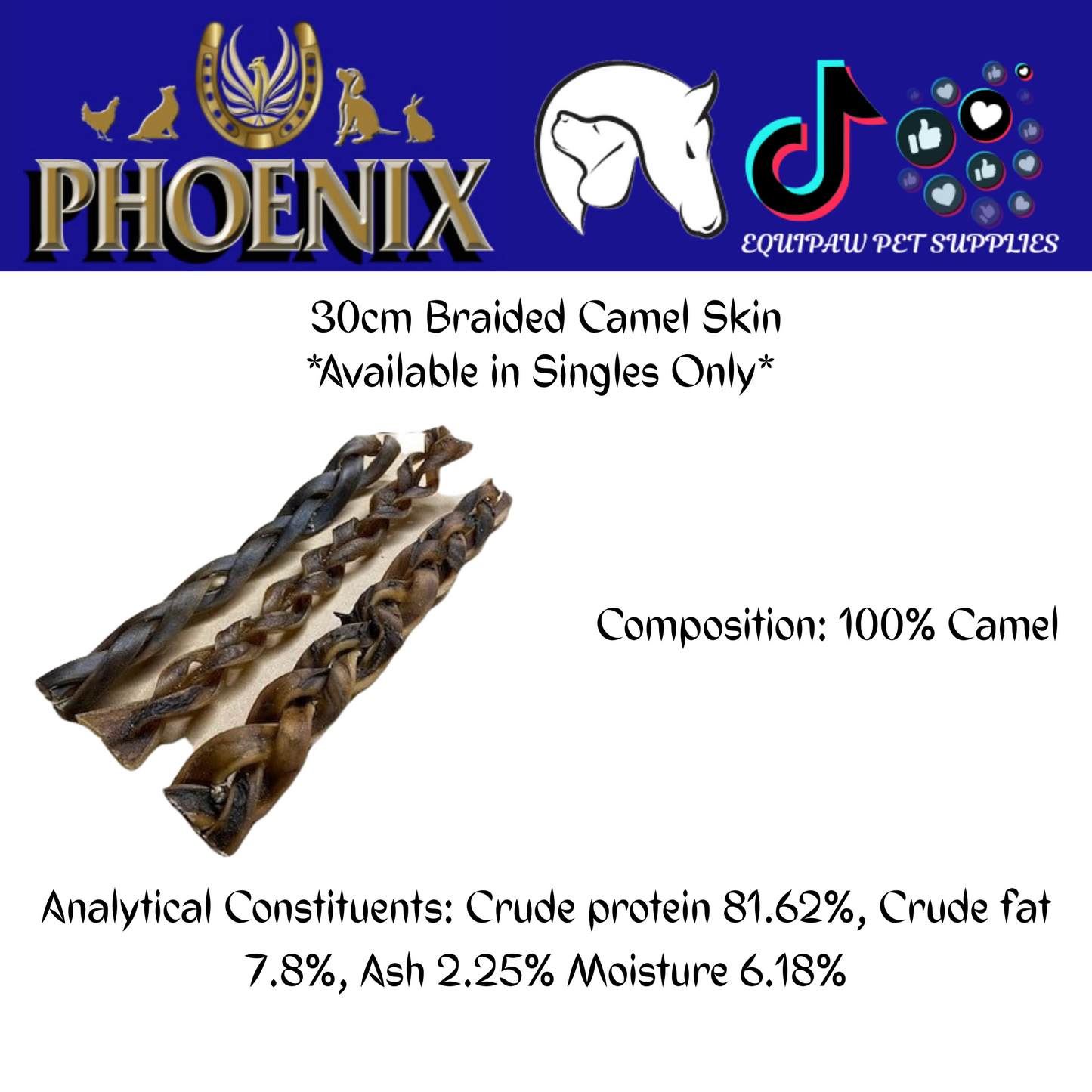 30cm Braided Camel Skin