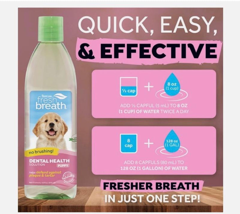 TropiClean Oral Care Dental Solution for Puppies 473ml