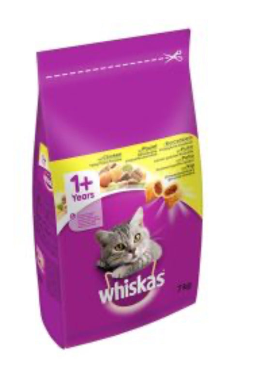 7kg Whiskas 1+ Cat Complete Dry with Chicken - Discounted stock