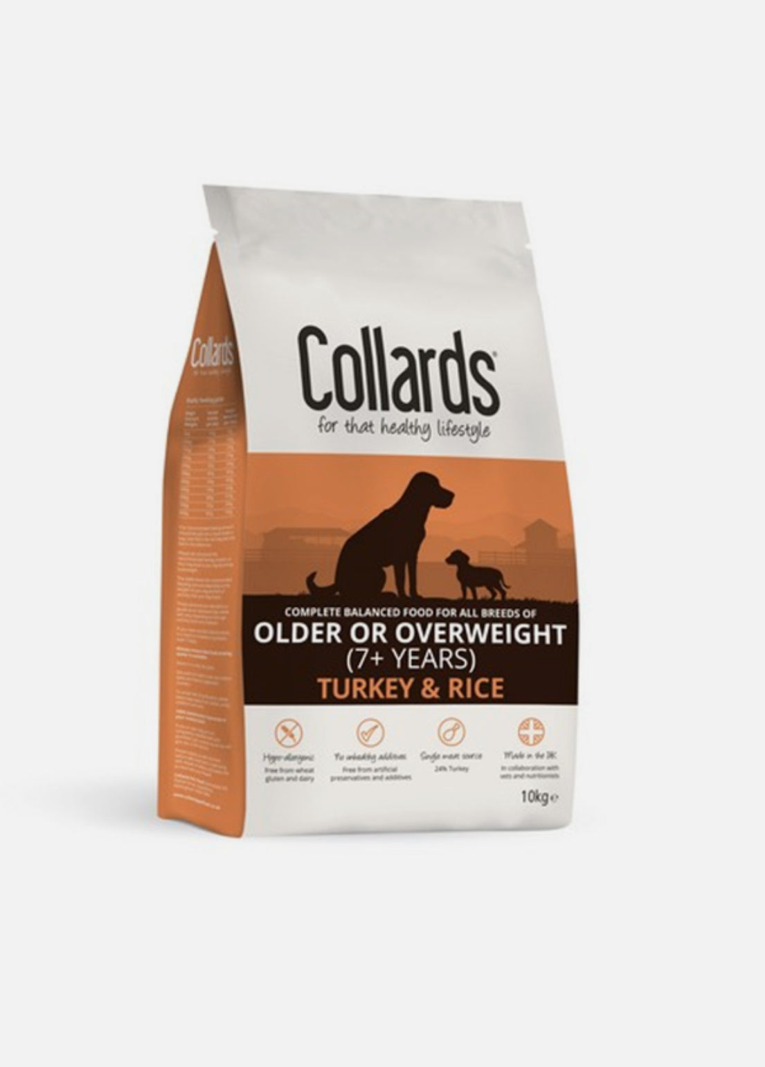 10kg Collards Older or Overweight Hypoallergenic Turkey & Rice Dry Dog Food - discounted stock