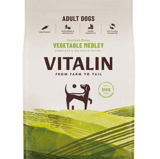 2kg Vitalin Adult Veg Medley Dog Food - DATED May 2024