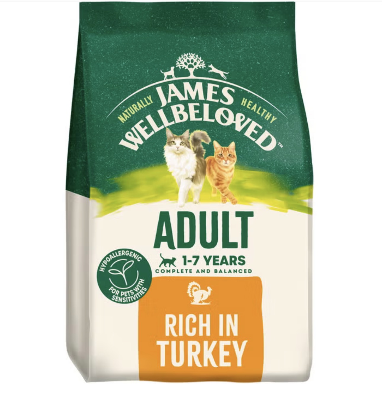 4KG James Wellbeloved Adult Turkey Cat Food - Damaged Packaging