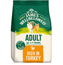 4KG James Wellbeloved Adult Turkey Cat Food - Damaged Packaging