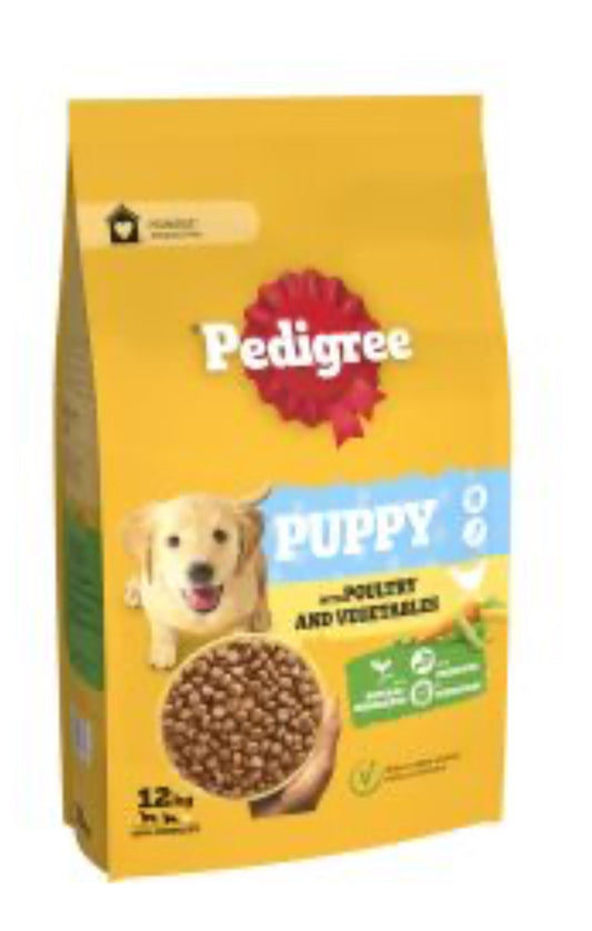 12 kg Pedigree Puppy with poultry & vegetables - discounted stock