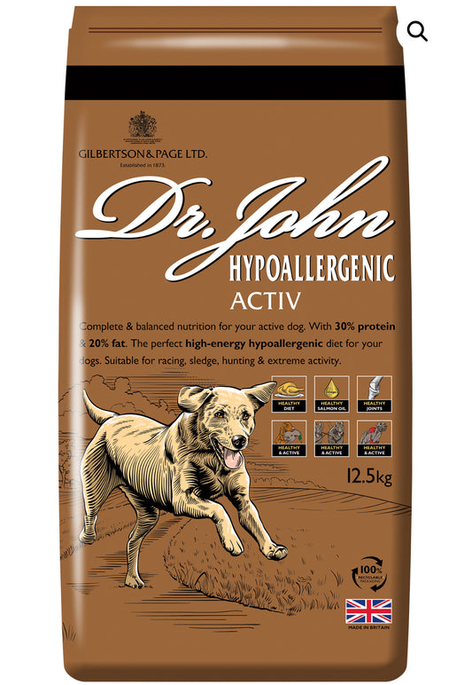 15kg Dr John Hypoallergenic Active Chicken Dog Food - Discounted Stock