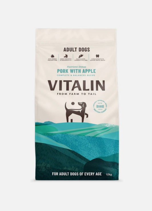 Vitalin Adult Pork with Apple 12kg - discounted stock