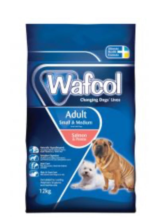 12kg Wafcol Adult Salmon & Potato Small/Medium- discounted stock