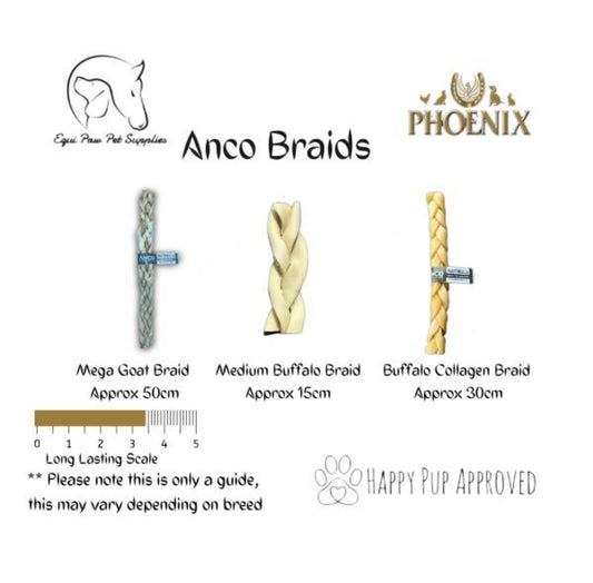 Anco Braids - Great for Dental Health - Natural Dog Treat
