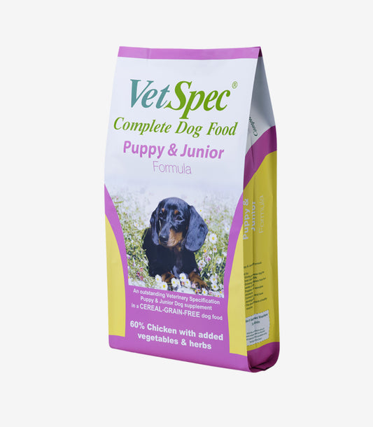 12KG VetSpec Puppy & Junior Complete Dog Food - Discounted Stock