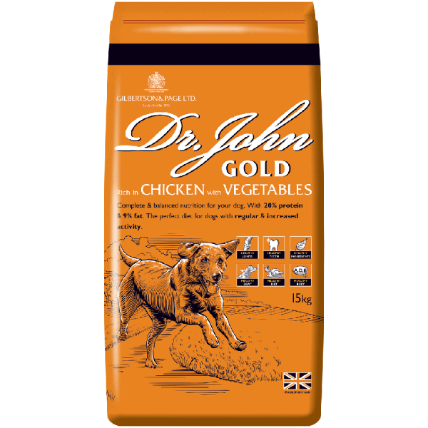 15KG Dr John Gold Chicken with Veg Dog Food