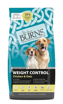 12KG Burns Weight Control Chicken and Oats Dog Food - Discounted Stock