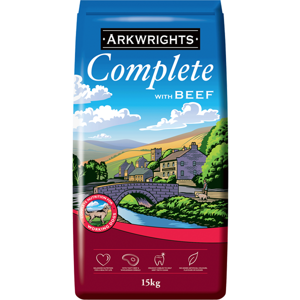 15KG Arkwrights Adult Beef Dog Food - Discounted Stock