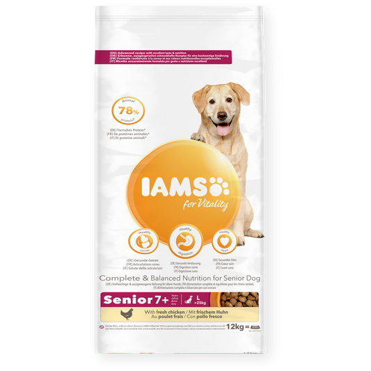 12KG Iams Senior Large Breed Dog Food - Discounted Stock