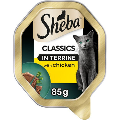 22x85g Sheba Classics in Terrine with Chicken Cat Food - Damaged Packaging