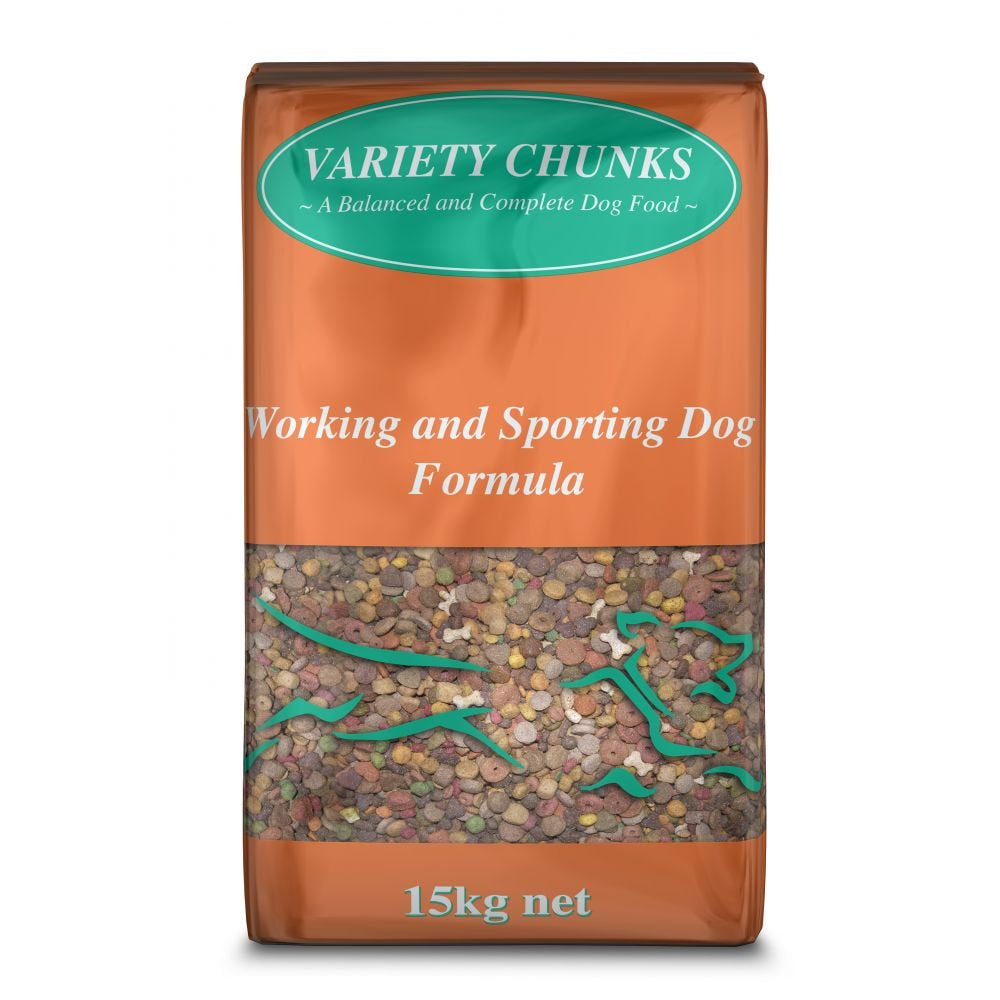 15KG Variety Chunks Working and Sporting Dog Food - Discounted Stock