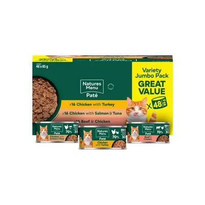 Natures Menu Multipack Cans Wet Cat Food 47x85g - Damaged Packaging
