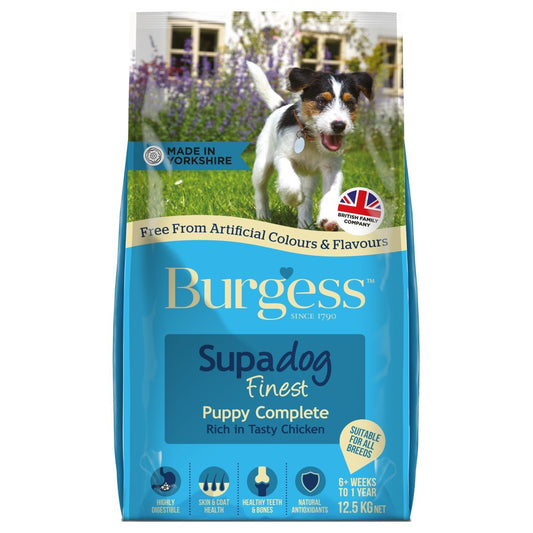 12.5KG Burgess Supadog Puppy Food - Discounted Stock
