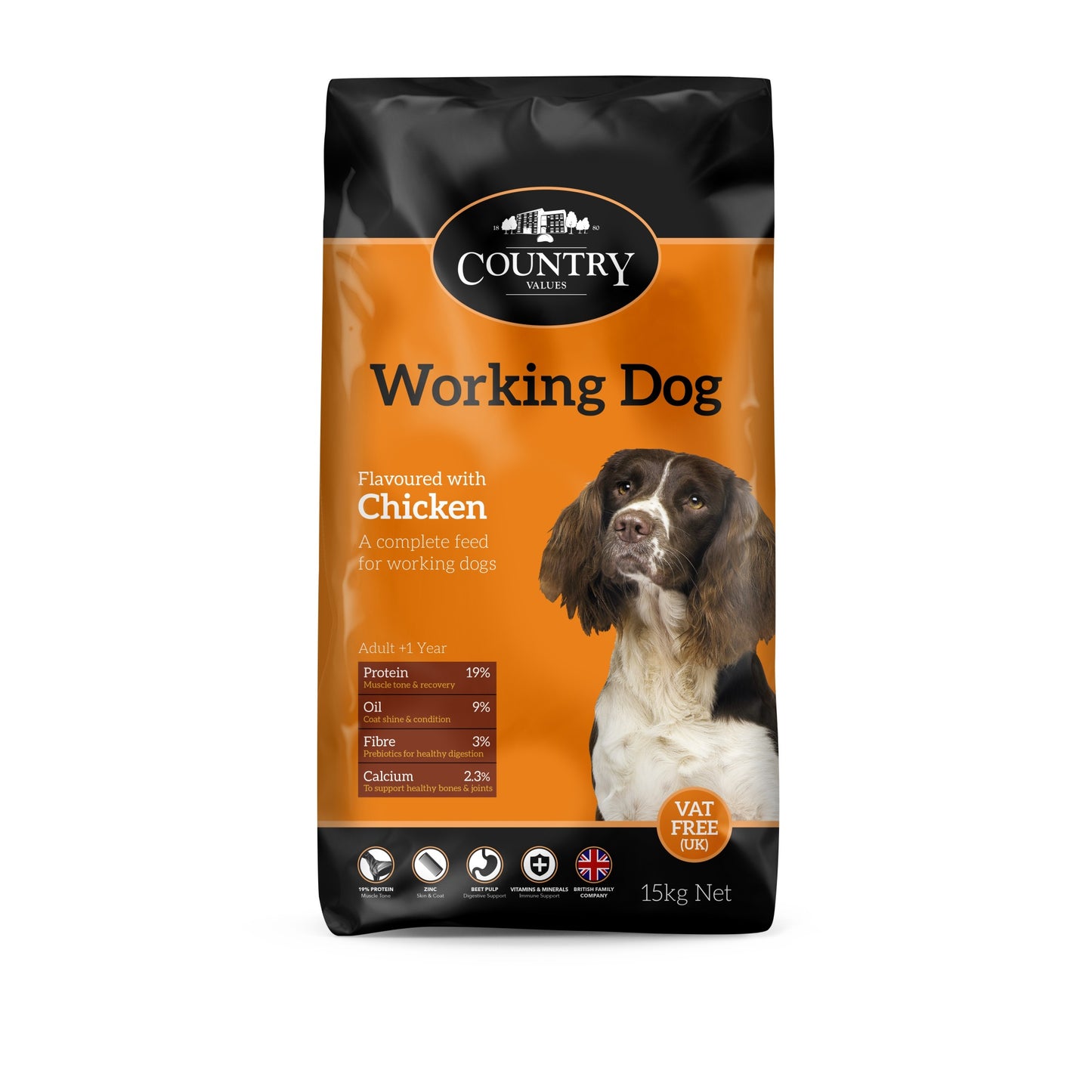 12.5KG Country Values Working Chicken Dog Food - Damaged Packaging