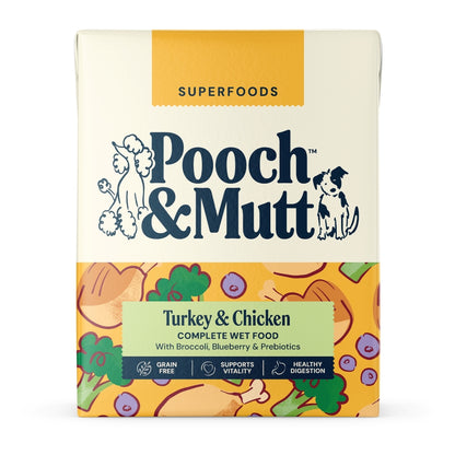 Pooch & Mutt Turkey and Chicken 375gx12 Wet Dog Food - Discounted Stock